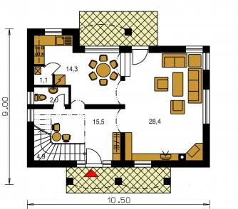 Floor plan of ground floor - PORTO 20